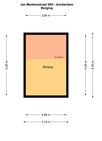 Floorplan - Jan Mankesstraat 50H, 1061 SW Amsterdam